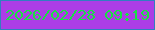 文字の大きさ：1、枠の色：317ec1、背景の色：ac3de6、文字の色：19e144 無料ブログパーツのブログ時計