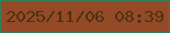 文字の大きさ：5、枠の色：318057、背景の色：944a27、文字の色：4c3212 無料ブログパーツのブログ時計