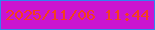 文字の大きさ：5、枠の色：3183ef、背景の色：cb14d0、文字の色：f23f20 無料ブログパーツのブログ時計