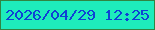 文字の大きさ：3、枠の色：318542、背景の色：1eecbc、文字の色：0f41d5 無料ブログパーツのブログ時計