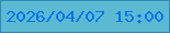 文字の大きさ：1、枠の色：3187bb、背景の色：5bbad2、文字の色：0674f1 無料ブログパーツのブログ時計