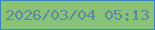 文字の大きさ：1、枠の色：3187be、背景の色：8bc279、文字の色：5a89a2 無料ブログパーツのブログ時計