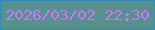 文字の大きさ：3、枠の色：318cbb、背景の色：58908f、文字の色：ce75fe 無料ブログパーツのブログ時計