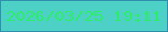 文字の大きさ：2、枠の色：318dac、背景の色：4dd0c6、文字の色：2dec65 無料ブログパーツのブログ時計