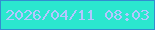 文字の大きさ：1、枠の色：318ed0、背景の色：2be7cf、文字の色：b4c6ff 無料ブログパーツのブログ時計
