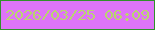 文字の大きさ：3、枠の色：31912b、背景の色：de74f8、文字の色：b9d570 無料ブログパーツのブログ時計