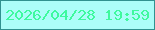 文字の大きさ：5、枠の色：319190、背景の色：acfdf9、文字の色：3ef99e 無料ブログパーツのブログ時計