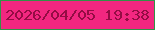 文字の大きさ：1、枠の色：319247、背景の色：f22780、文字の色：940c44 無料ブログパーツのブログ時計