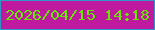 文字の大きさ：4、枠の色：3195c8、背景の色：be199f、文字の色：65e605 無料ブログパーツのブログ時計