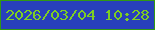 文字の大きさ：1、枠の色：319914、背景の色：2840bc、文字の色：7ecf22 無料ブログパーツのブログ時計