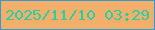 文字の大きさ：3、枠の色：319bd7、背景の色：f3ae6a、文字の色：24d0a8 無料ブログパーツのブログ時計