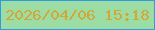 文字の大きさ：4、枠の色：319bde、背景の色：9cdda6、文字の色：d2a734 無料ブログパーツのブログ時計