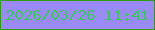 文字の大きさ：2、枠の色：319e0b、背景の色：998af8、文字の色：3ac95c 無料ブログパーツのブログ時計