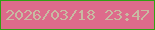 文字の大きさ：1、枠の色：31a014、背景の色：dd6b8b、文字の色：c8baa2 無料ブログパーツのブログ時計