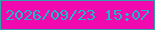 文字の大きさ：5、枠の色：31a1aa、背景の色：ef09ae、文字の色：20b7c5 無料ブログパーツのブログ時計