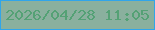 文字の大きさ：2、枠の色：31a5ea、背景の色：8ab09e、文字の色：54a175 無料ブログパーツのブログ時計