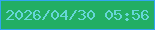 文字の大きさ：2、枠の色：31a5f1、背景の色：22ae64、文字の色：66d6d8 無料ブログパーツのブログ時計