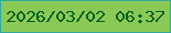 文字の大きさ：2、枠の色：31a99a、背景の色：8bc956、文字の色：005f1c 無料ブログパーツのブログ時計