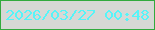 文字の大きさ：3、枠の色：31aa3d、背景の色：d6d8d5、文字の色：56f4f8 無料ブログパーツのブログ時計