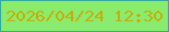 文字の大きさ：1、枠の色：31aaa1、背景の色：8aec6d、文字の色：c5ae07 無料ブログパーツのブログ時計