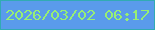 文字の大きさ：2、枠の色：31abb3、背景の色：5a9beb、文字の色：97ef74 無料ブログパーツのブログ時計