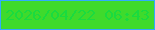 文字の大きさ：4、枠の色：31abfe、背景の色：3fda2c、文字の色：1adb3f 無料ブログパーツのブログ時計
