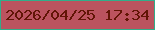 文字の大きさ：4、枠の色：31ad8a、背景の色：bb535f、文字の色：621506 無料ブログパーツのブログ時計