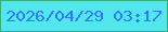 文字の大きさ：3、枠の色：31ae7e、背景の色：51e7ec、文字の色：2b7afa 無料ブログパーツのブログ時計