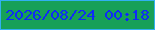 文字の大きさ：1、枠の色：31b0f1、背景の色：17a058、文字の色：0f2af7 無料ブログパーツのブログ時計