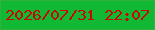 文字の大きさ：5、枠の色：31b23b、背景の色：11b833、文字の色：cc0404 無料ブログパーツのブログ時計