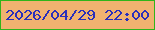 文字の大きさ：5、枠の色：31b41a、背景の色：f1b270、文字の色：292ebb 無料ブログパーツのブログ時計