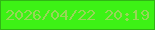 文字の大きさ：2、枠の色：31b515、背景の色：3df215、文字の色：97d657 無料ブログパーツのブログ時計