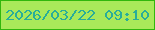 文字の大きさ：5、枠の色：31b70d、背景の色：a9e95a、文字の色：28ad99 無料ブログパーツのブログ時計