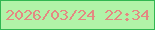 文字の大きさ：4、枠の色：31b751、背景の色：b1f3a8、文字の色：e48982 無料ブログパーツのブログ時計