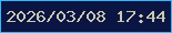 文字の大きさ：4、枠の色：31b9fb、背景の色：0b1543、文字の色：c7c9b2 無料ブログパーツのブログ時計
