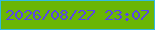 文字の大きさ：2、枠の色：31bbe0、背景の色：6ab605、文字の色：5945e8 無料ブログパーツのブログ時計