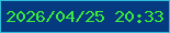 文字の大きさ：3、枠の色：31bcda、背景の色：063a80、文字の色：3beb3c 無料ブログパーツのブログ時計