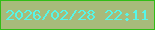 文字の大きさ：2、枠の色：31bd17、背景の色：a7bb7b、文字の色：55f6e9 無料ブログパーツのブログ時計