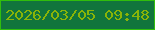 文字の大きさ：2、枠の色：31be0c、背景の色：11753c、文字の色：8ab408 無料ブログパーツのブログ時計
