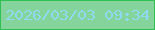 文字の大きさ：5、枠の色：31c153、背景の色：85d49b、文字の色：8edbf1 無料ブログパーツのブログ時計