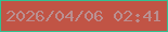 文字の大きさ：5、枠の色：31c192、背景の色：c15445、文字の色：ba8f90 無料ブログパーツのブログ時計