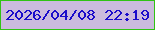 文字の大きさ：1、枠の色：31c314、背景の色：ccbbdd、文字の色：1b0cca 無料ブログパーツのブログ時計