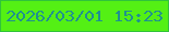 文字の大きさ：1、枠の色：31c33b、背景の色：54f014、文字の色：1f918f 無料ブログパーツのブログ時計