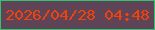 文字の大きさ：4、枠の色：31c36d、背景の色：5f4458、文字の色：f0430b 無料ブログパーツのブログ時計