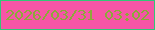 文字の大きさ：4、枠の色：31c777、背景の色：f655a6、文字の色：8ca93a 無料ブログパーツのブログ時計