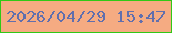 文字の大きさ：4、枠の色：31c816、背景の色：f5ab82、文字の色：616fad 無料ブログパーツのブログ時計