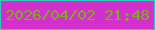文字の大きさ：5、枠の色：31c9bf、背景の色：d32fcd、文字の色：82ac1f 無料ブログパーツのブログ時計