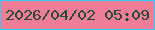 文字の大きさ：5、枠の色：31ccf9、背景の色：ef7d97、文字の色：244d2c 無料ブログパーツのブログ時計