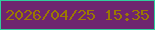 文字の大きさ：5、枠の色：31cd9d、背景の色：6e256f、文字の色：9b7901 無料ブログパーツのブログ時計