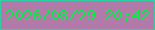 文字の大きさ：3、枠の色：31cda3、背景の色：b27aa9、文字の色：0bea49 無料ブログパーツのブログ時計